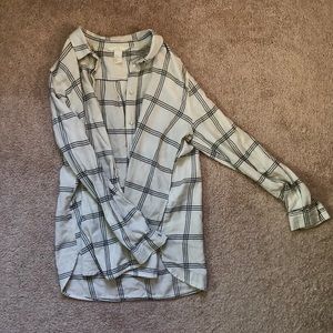 (H&M) Striped Flannel